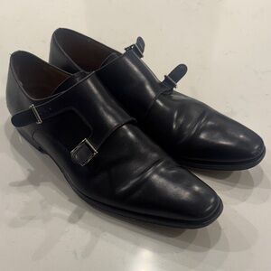 Used Magnanni Men's Black Leather Dress Shoes sz 11.5
